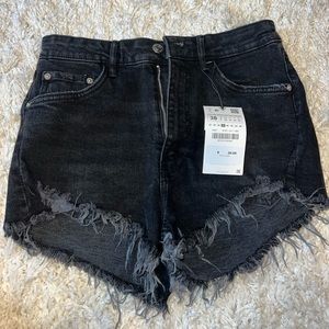 Zara Black Jean Shorts, Size 38, Never Worn